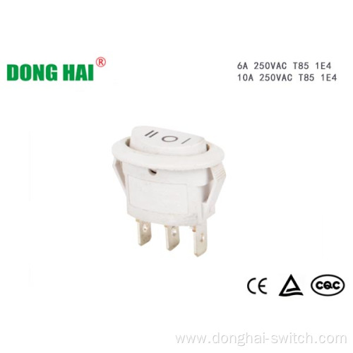 White Round Rocker Switch For Electrical Device